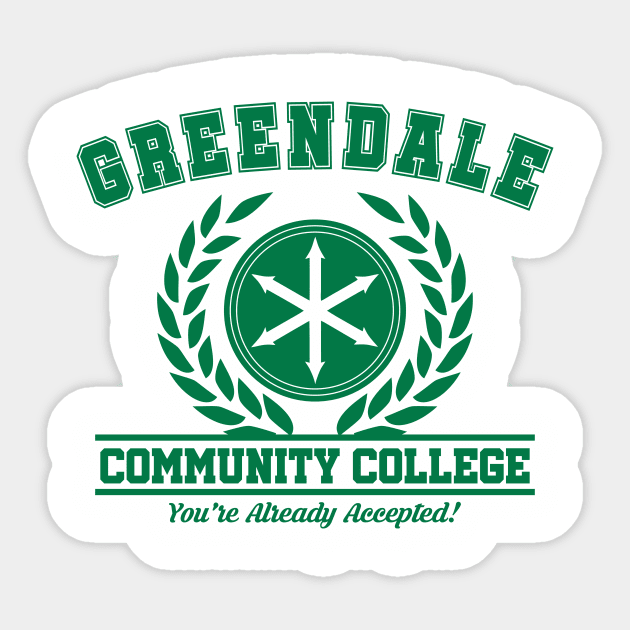 Greendale Community College Sticker by Vault Emporium